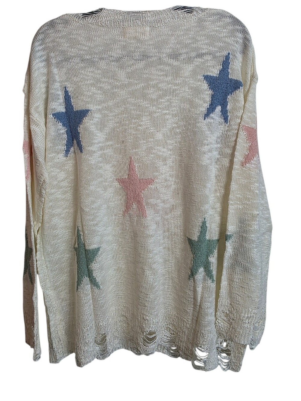 Adora Distressed Star Knit Sweater Medium - Picture 3 of 14